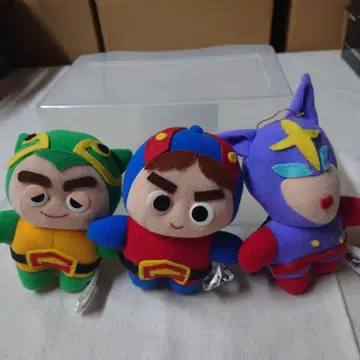 과학 닌자대 갓챠맨 봉제 인형 캐릭터 3체 세트
