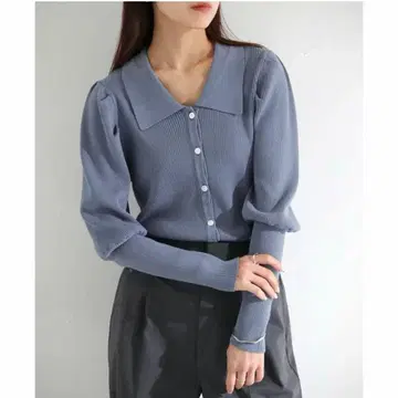 cheriella 긴팔 니트 카라 부착 폴로 니트 가디건