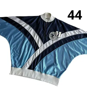 70s 80s USA 하프 지퍼 트랙 자켓 44 스카이블루 네이비 화이트