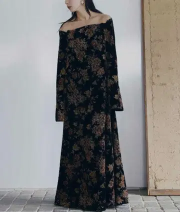 ameri FLOWER PRINT VELOUR DRESS