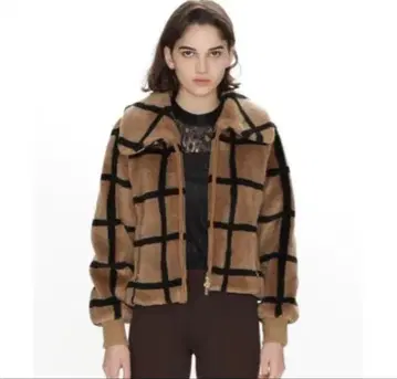 베이지 블랙 체크 무늬