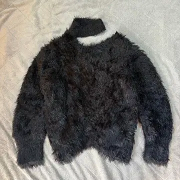 새상품급 제이다 초커 샤기 니트 블랙 프리