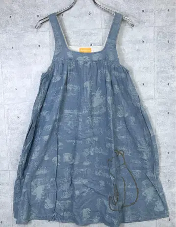 도쿄 디즈니 리조트 구제 곰돌이 푸 프린트 데님 원피스