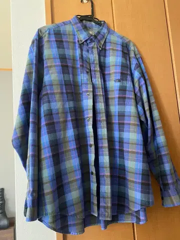 THE NORTH FACE 긴팔 셔츠 블루 계열 체크 무늬