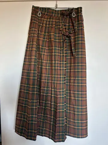 POPPY 체크 플리츠 랩 스커트