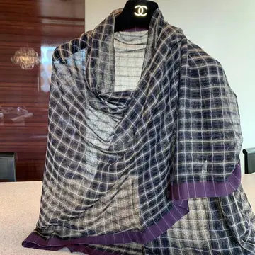 요건 레일 대형 스톨 숄 프린지 모 75% 실크 25%