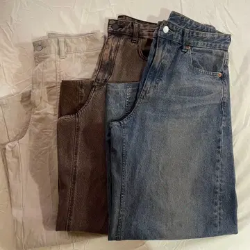 [ 3세트 ] GU 배럴 레그 청바지