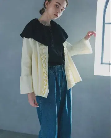 unminou 페플럼 프릴 니트 가디건