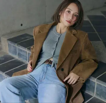 미사용. 이하라 아오이 x searoomlynn 테일러드 자켓 (브라운)