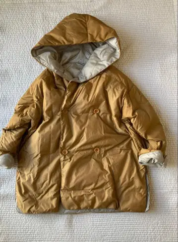 45R 금색 브라운 나일론 다운 코트