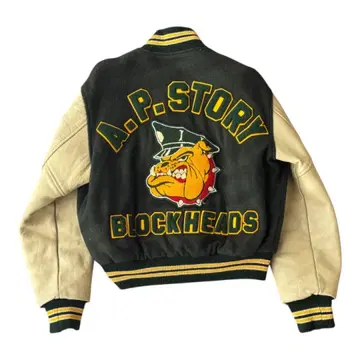 레어 사이즈 캐치볼 바시티 자켓 풀 데코 44 XL 정도 그린