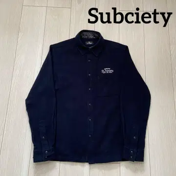 Subciety 자수 로고 긴팔 워크 셔츠