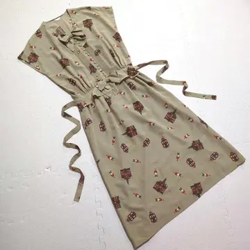 [ 레어 ] PINK HOUSE 핑크하우스 원피스 근위병 패턴 런던 카키