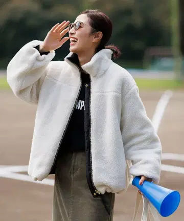 [ TAION x UNFILO ] 리버서블 보아 다운 아이보리 S