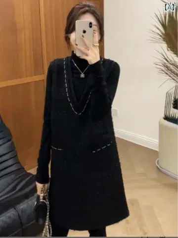 새상품 슬리브리스 블랙 원피스