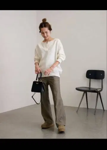 프레임워크 FRAMeWORK 양면 기모 플레어 팬츠 (체크 무늬)