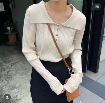 랜덤 리브 폴로 니트 카프리슈 마쥬