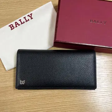 새상품급 BALLY 블랙 가죽 장지갑 로고 지갑