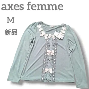 새상품 axes femme 여성용 리본 티셔츠 리본 긴팔 M