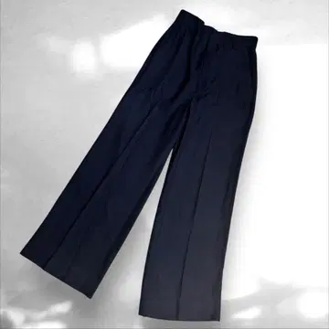 플라주 린넨 와이드 팬츠 하이웨스트 미 실루엣 네이비 34 ( D2