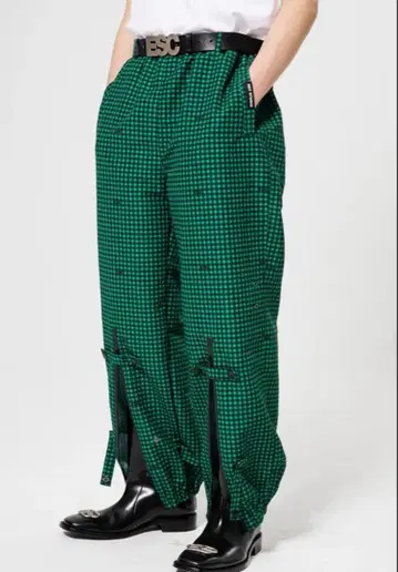 esc studio Check Printing Jogger Pants