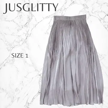 저스길리티 페미닌 플레어 허리밴딩 플리츠 스커트 S