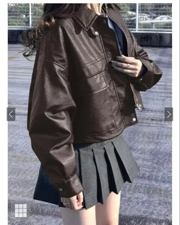 GRL 2Way 가죽 자켓 브라운 fo1951