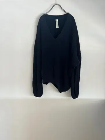 나곤스탠스 캐시미어 혼방 리브 니트 V넥 오버 사이즈