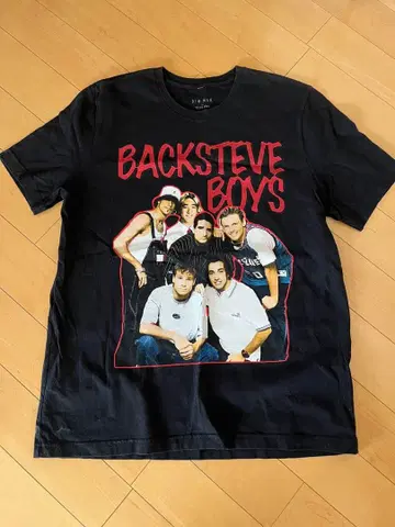 BACKSTREET BOYS STEVE AOKI 블랙 밴딩 티셔츠
