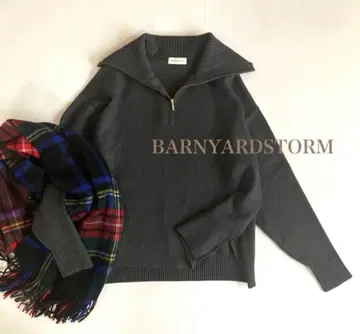 BARNYARDSTORM 하프 지퍼 니트 스웨터 그레이