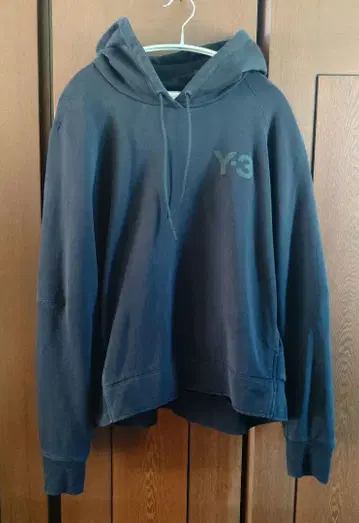 Y-3 블랙 후드 부착 후드티 L