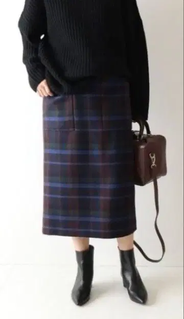 [ FRAMeWORK ] 체크 타이트 스커트 36