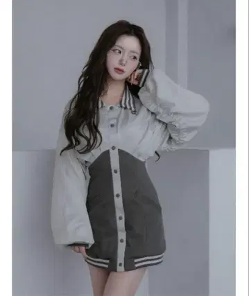 돌먼 슬림 스카잔 미니 원피스