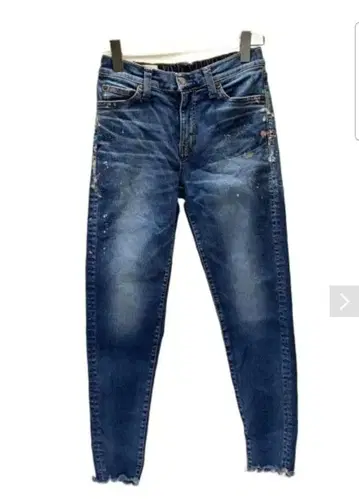 [컨디션 최상] BIGJOHN 블루 페인트 가공 스키니 청바지 S 사이즈