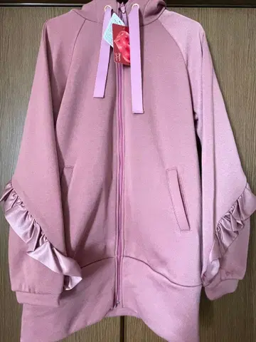 &LOVE 안드라브 어른 페미닌 프릴 속기모 후드티 튜닉