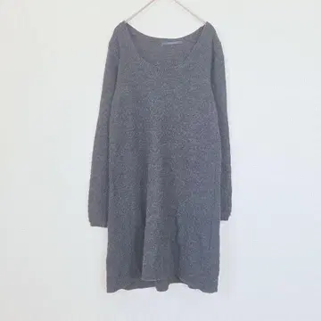 내추럴 꾸뛰르 니트 원피스 긴팔 튜닉 그레이 여성용