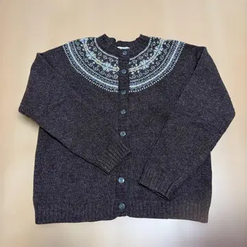 울 100% 다크 그레이 가디건 M