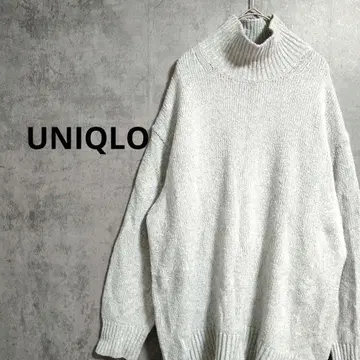 유니클로 하이넥 니트 스웨터 루즈핏 빅 실루엣 하이 게이지 무지