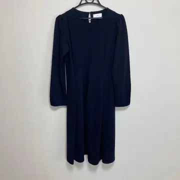 index 네이비 긴팔 무릎 기장 원피스