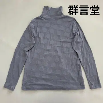 군겐도 터틀넥 긴팔 티셔츠 도트 무늬 그레이 이와미긴잔