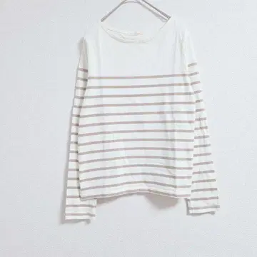 고베 레터스 보더 긴팔 티셔츠 면 M