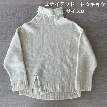 UNITED TOKYO 일본제 니트 터틀 화이트 하이넥