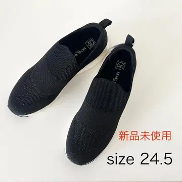 미사용 새상품 MICHEL KLEIN 슬립온 스니커즈 24.5 블랙
