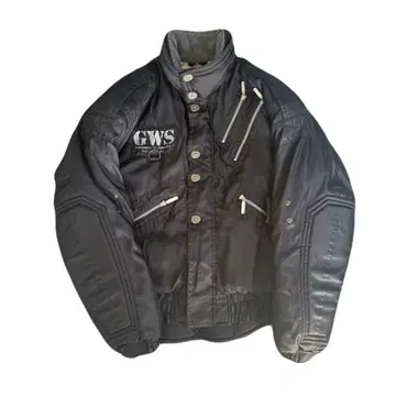 90s GWS bikers black gimmick jacket y2k
