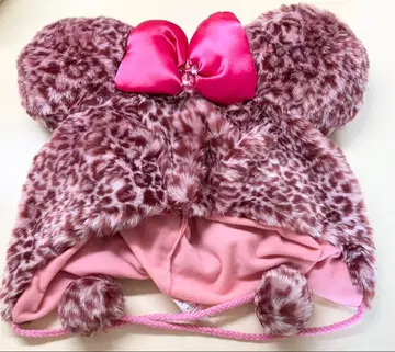 [ 새상품급 ] 디즈니 미니 팬캡 레오파드 무늬 표범 무늬 핑크 모자