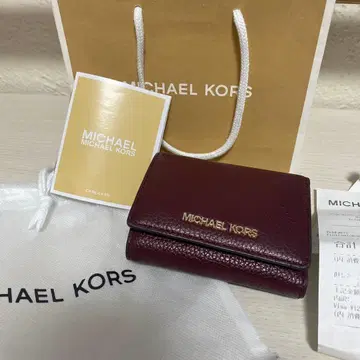 MICHAEL KORS 버건디 3단 폴더형 지갑