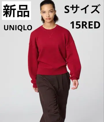 [새상품] 유니클로 스무스 코튼 크루넥 스웨터 S 사이즈 15RED