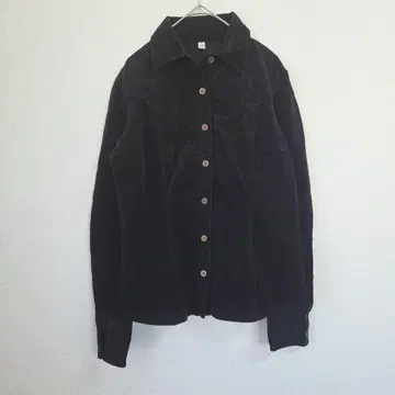 UNIQLO 코듀로이 긴팔 셔츠 M 사이즈 블랙 심플 무지