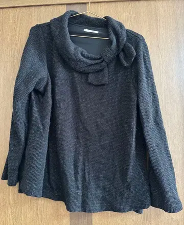 Rose Tiara 리본 라메 믹스 니트