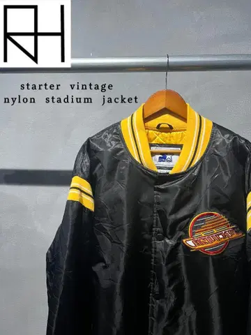 [ 구제 의류 ] STARTER 그리즐리 나일론 바시티 자켓 블랙